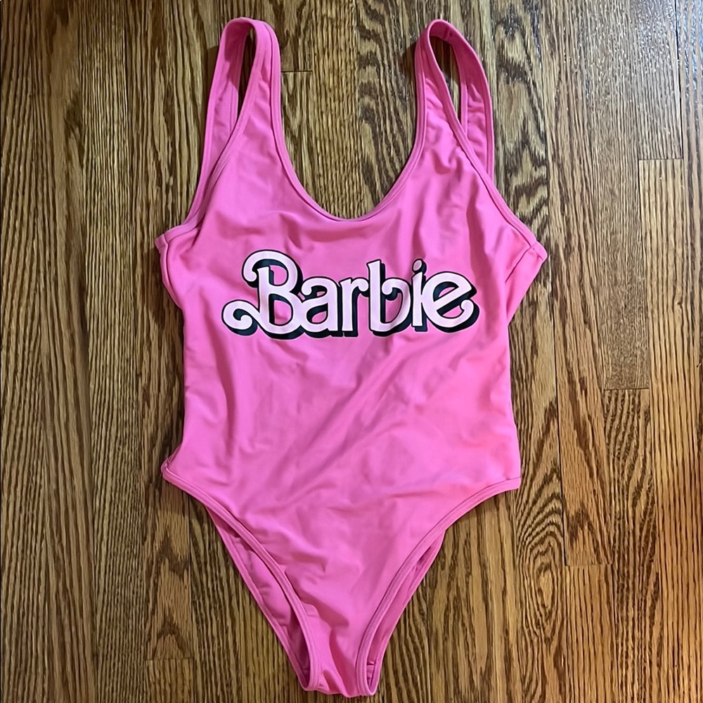 Barbie Hot Pink One-Piece Swimsuit with Logo